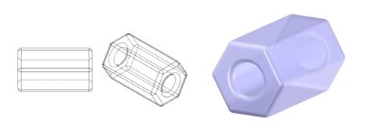 PRECIOSA BuglesHex-RH, čípky 1" (2,3 mm), bal. 50 g - transp. tmavší ametyst, SL