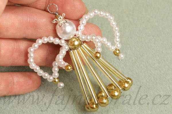 PRECIOSA Bugles-RH, rovné čípky 15,6" (35 mm), 50 ks - topaz (zlatá), stříbrný průtah