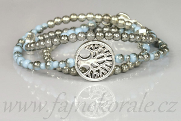 Kovový korálek strom života v kruhu průměru 18 mm, galva starostříbro, 1 ks