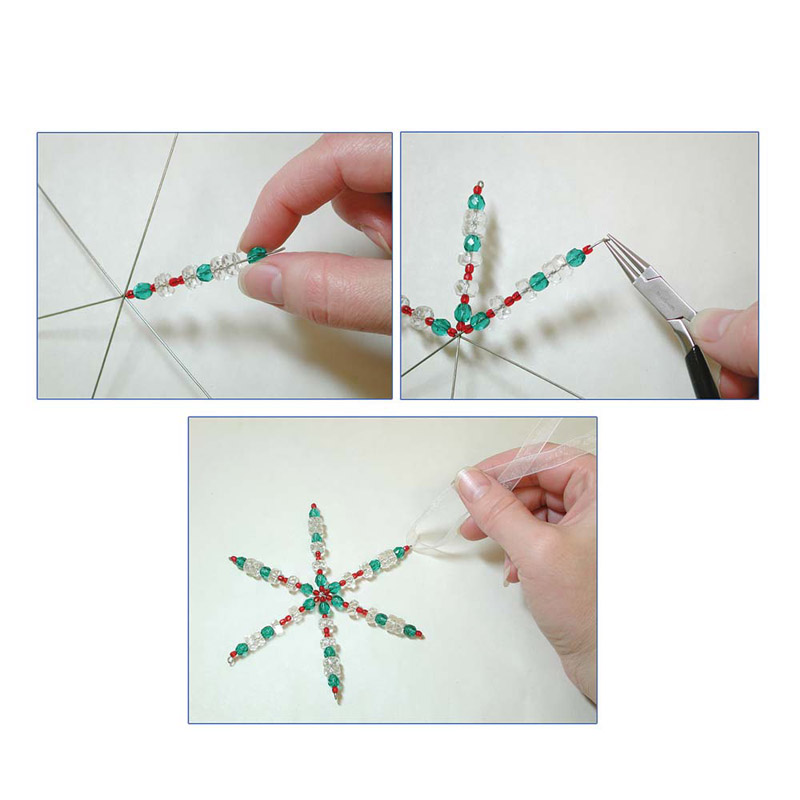 Drátěný základ pro vánoční hvězdy, The Beadsmith - 6 cípů, průměr 11,5 cm, bal. 7 ks