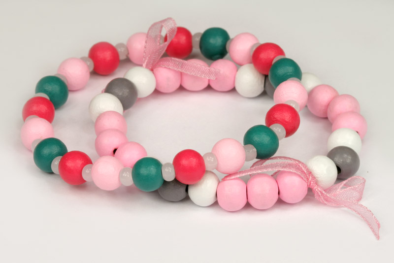 Dřevěné korálky lakované, kulička 8 mm, 10 g (65-70 ks) - bílá