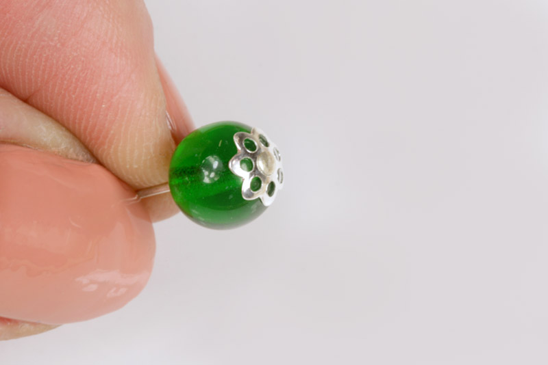 Kaplík ozdobný hladký, květinka 6 mm, galva stříbro, 20 ks