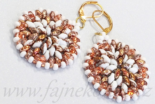 Matubo Superduo™ 2,5x5 mm, bal. 10 g - bílá křída s půlpokovem zlato Capri