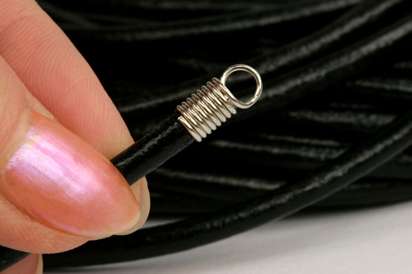 Pružinková koncovka na průměr 2,5 mm, galva platina, 6 ks (2,5 Kč/ks)