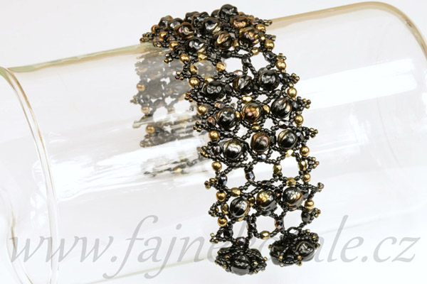 Mačkaný korálek meloun, Melon beads 6 mm, 30 ks - krystal s půlpokovem Azuro
