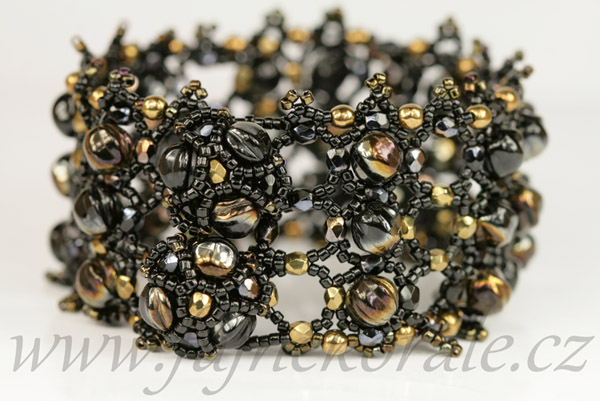 Mačkaný korálek meloun, Melon beads 6 mm, 30 ks - krystal s půlpokovem Azuro