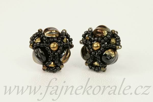 Mačkaný korálek meloun, Melon beads 6 mm, 30 ks - krystal s půlpokovem Azuro