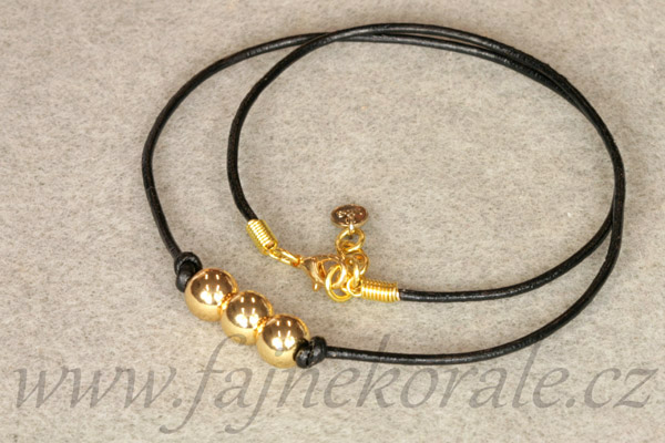 Kulatý kožený řemínek, průměr 2 mm, 1 m - barva černá