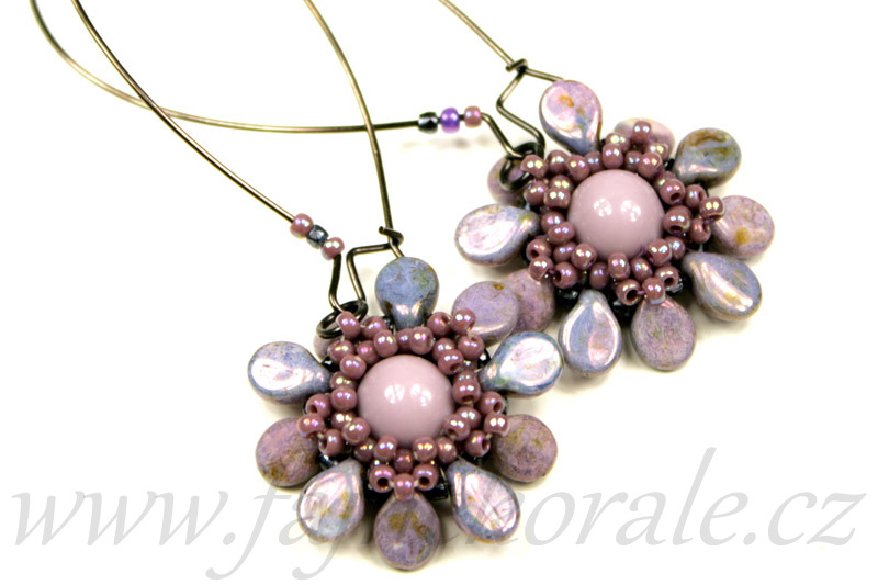 PRECIOSA Pip™ 5x7 mm, 30 ks - hnědofialová lazura na alabastru