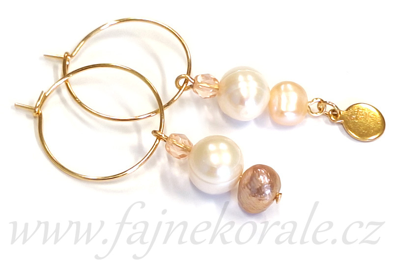 Říční perly, valounky 5-8 x 3-5 mm, 1 ks - seashell, perlová krémově bílá