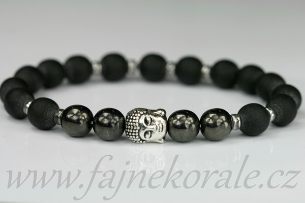 Kovový korálek Buddha 10x9x8 mm, starostříbro, 1 ks