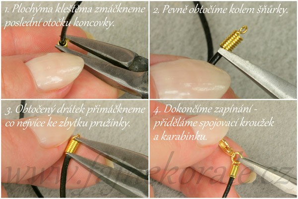 Pružinková koncovka na průměr 2,5 mm, galva stříbro, 6 ks (2,67 Kč/ks)