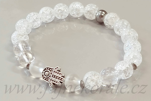 Minerální korálky - kulička 8 mm, 1 ks - matný křišťál