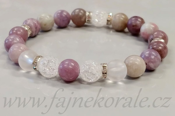 Minerální korálky - kulička 8 mm, 1 ks - matný křišťál