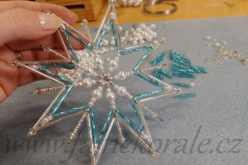 PRECIOSA Bugles-SH, stáčené čípky 15,6" (35 mm), 50 ks - akvamarín, stříbrný průtah (SL)