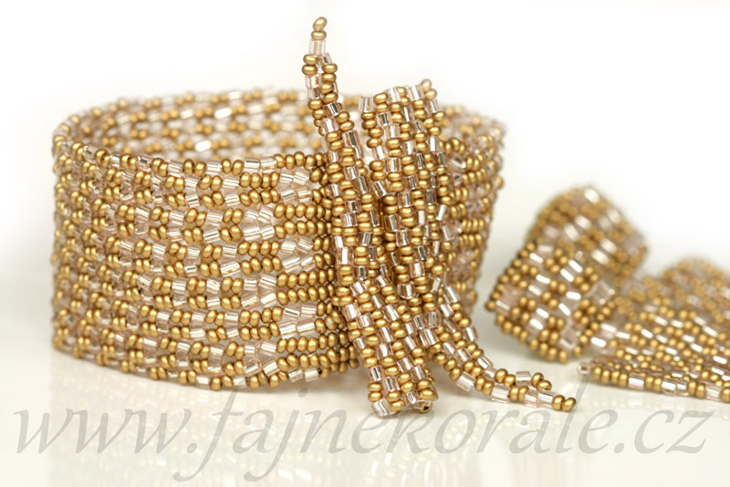 Magnetické zasunovací zapínání 3-řadé, 20x10 mm vč. oček, galva zlatá, 1 ks