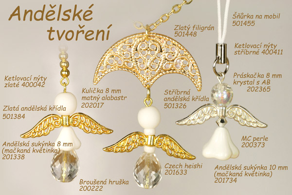 Kovové korálky andělská křídla 23x7 mm, galva starostříbro, 1 ks