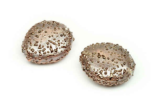 Vinutá perle Cu špígl, oválek 17x15 mm, 1 ks (více barev)