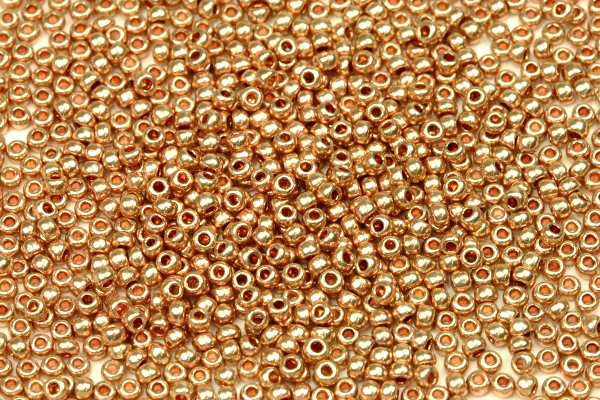 TOP Rokajl Preciosa 10/0 (2,2 - 2,4 mm) RH, 20 g - zlatá, Solgel metallic (18112)