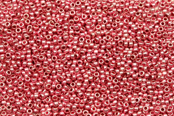 TOP Rokajl Preciosa 11/0 (2,0 - 2,2 mm) RH, 20 g - metal. růžová, Terra metallic (18595)