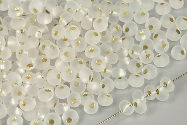 PRECIOSA™ Drops 5/0 (4,6 mm), bal. 20 g - matný krystal se stříbrným průtahem (SL)