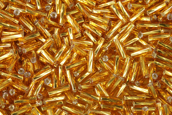 PRECIOSA™ Bugles-TwSH, čípky 3" (6,8 mm) stáčená SH, bal. 50 g - topaz, SL