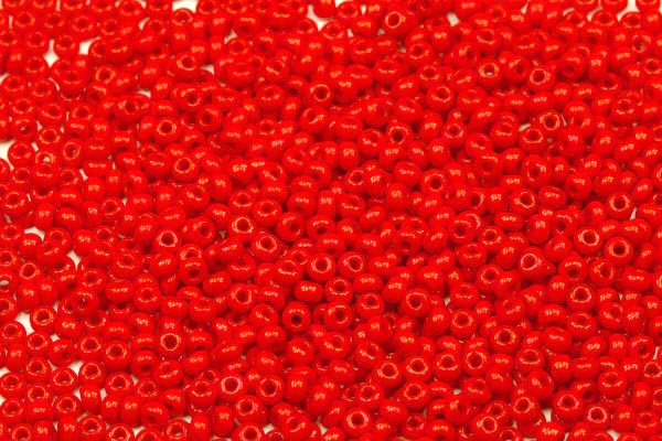PRECIOSA rokajl 10/0 (2,2 - 2,4 mm) RH, bal. 50 g - sytá korálově červená
