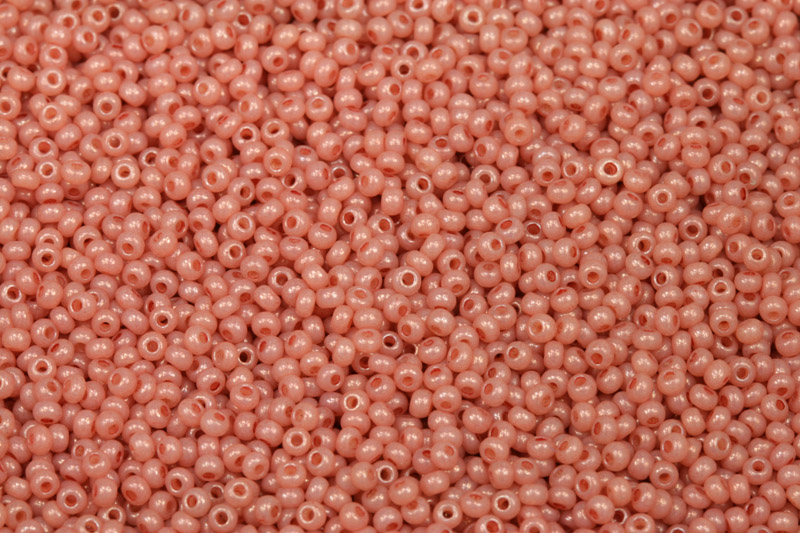 Rokajl Preciosa 11/0 (2,0 - 2,2 mm) RH, bal. 50 g - růžová, listr čajová růže na alabastru