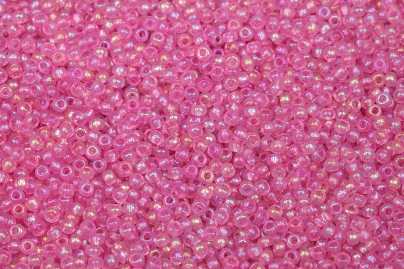 Rokajl Preciosa 10/0 (2,2 - 2,4 mm) RH, bal. 50 g - barv. krystal, růžová, rainbow