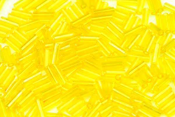 PRECIOSA™ Bugles-RH, čípky 3" (6,8 mm), bal. 50 g - transparentní žlutá
