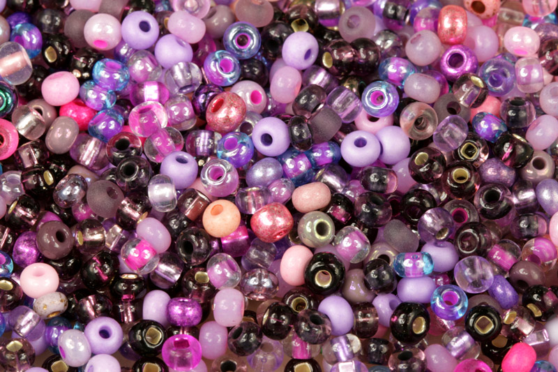 Rokajl Preciosa MIX 6/0 (3,7 - 4,3 mm), bal. 50 g - fialový mix