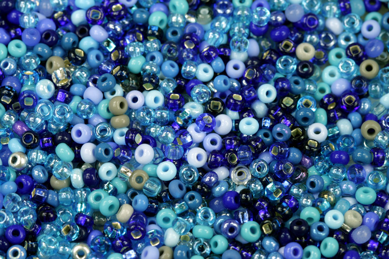 Rokajl Preciosa MIX 8/0 (2,8 - 3,2 mm), bal. 50 g - modrý mix