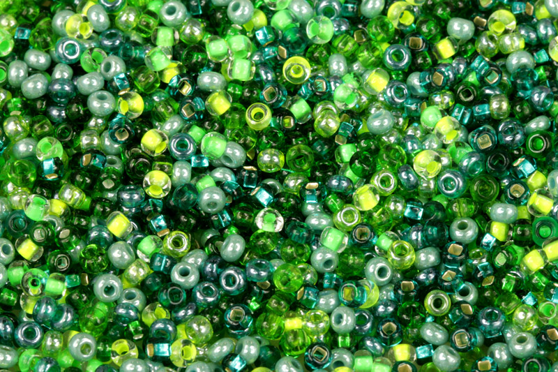 Rokajl Preciosa MIX 8/0 (2,8 - 3,2 mm), bal. 50 g - zelený mix