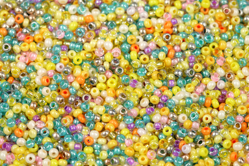 Rokajl Preciosa MIX 11/0, 10/0 (2,0 - 2,4 mm), bal. 50 g - žluto-barevný mix