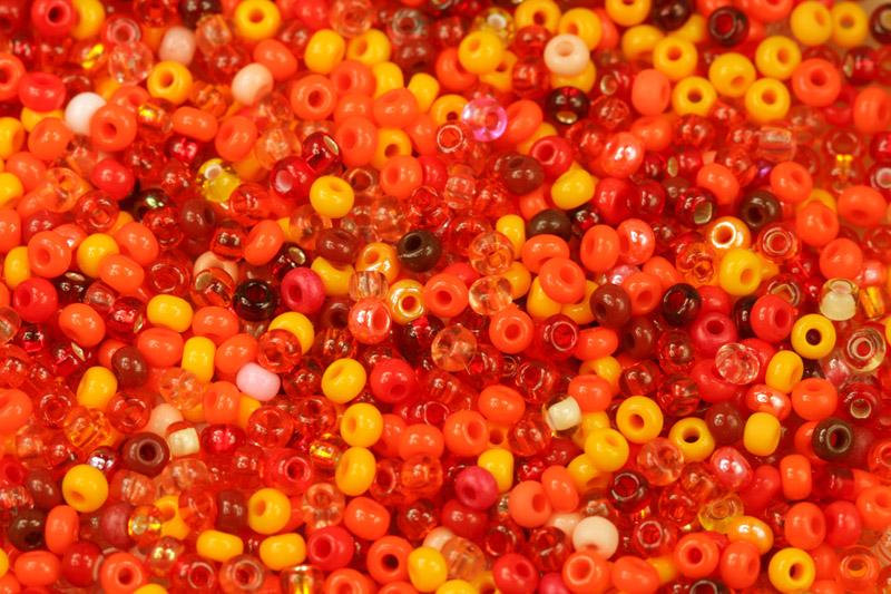 PRECIOSA rokajl MIX 8/0 (2,8 - 3,2 mm), bal. 50 g - oranžový mix