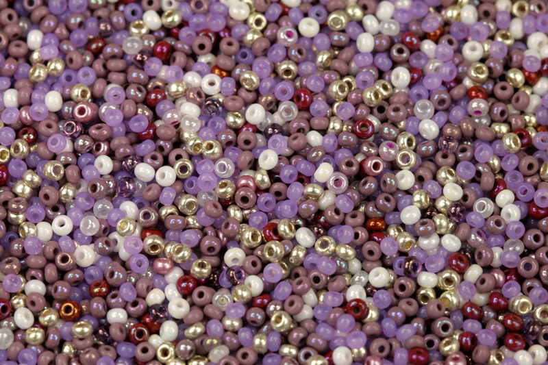 Rokajl Preciosa MIX 10/0 (2,2 - 2,4 mm), bal. 50 g - fialový mix