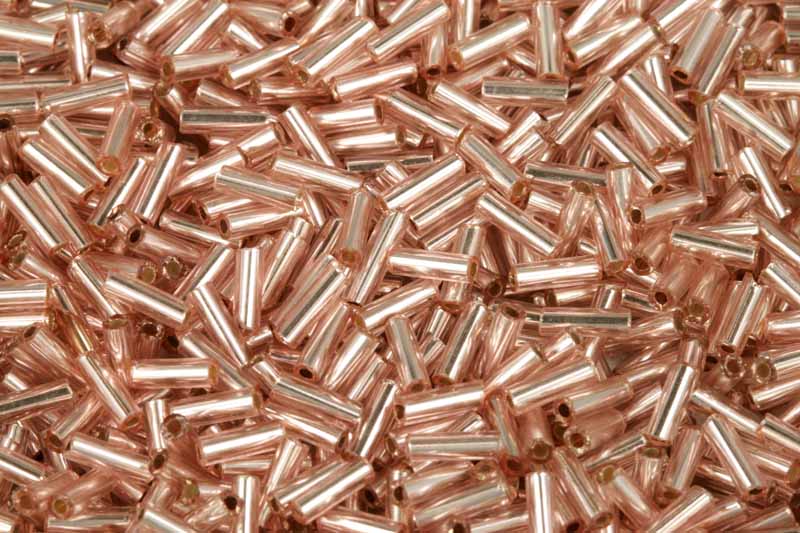 PRECIOSA™ Bugles, čípky 3" (6,8 mm) rovná RH, bal. 50 g - transp. růžová rozalín, SL