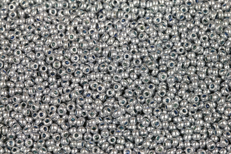 Rokajl Preciosa 10/0 (2,2 - 2,4 mm) RH, bal. 50 g - metalická stříbrná