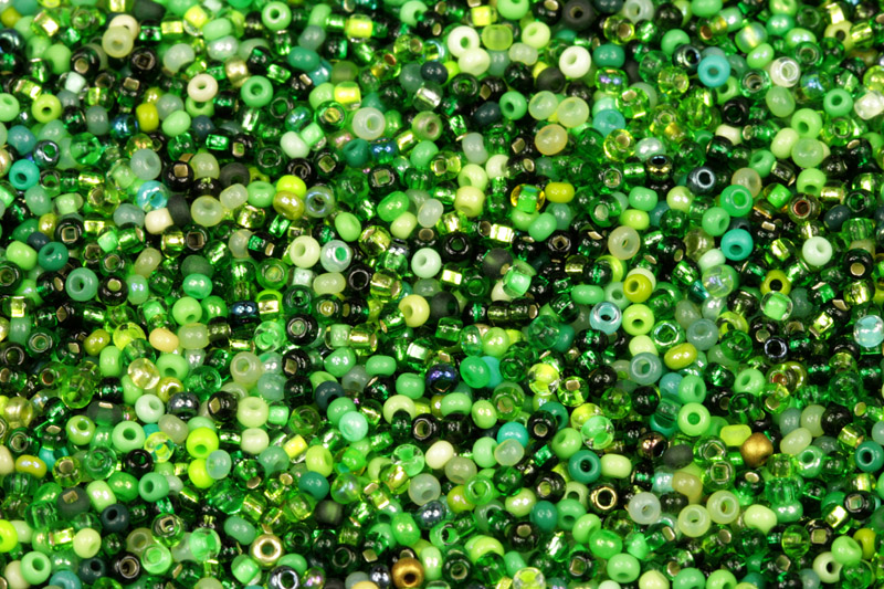 Rokajl Preciosa MIX 11/0 (2,0 - 2,2 mm), bal. 50 g - zelený mix