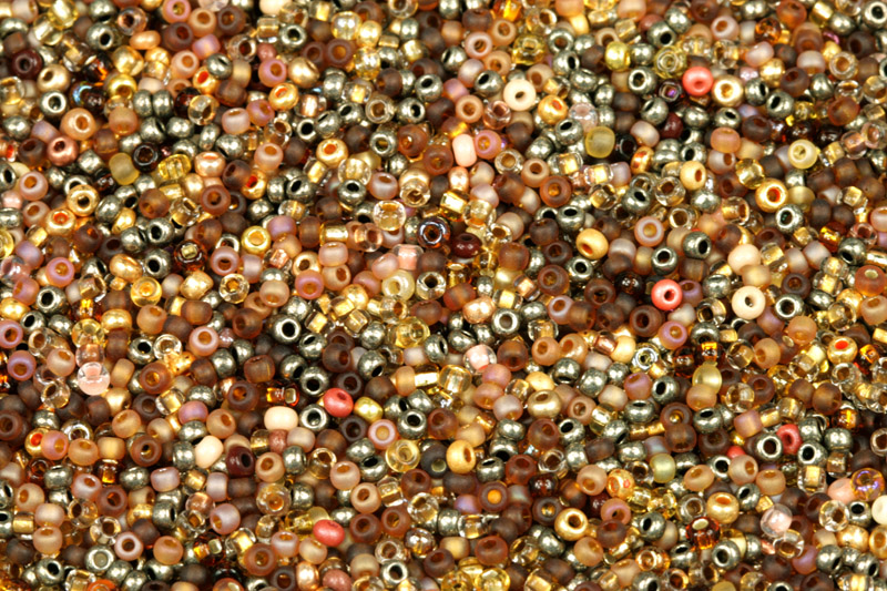 Rokajl Preciosa MIX 10/0 (2,2 - 2,4 mm), bal. 50 g - zlato-hnědý mix