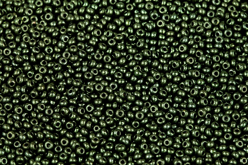 PRECIOSA rokajl 10/0 (2,2 - 2,4 mm) RH, bal. 50 g - metalická zelená