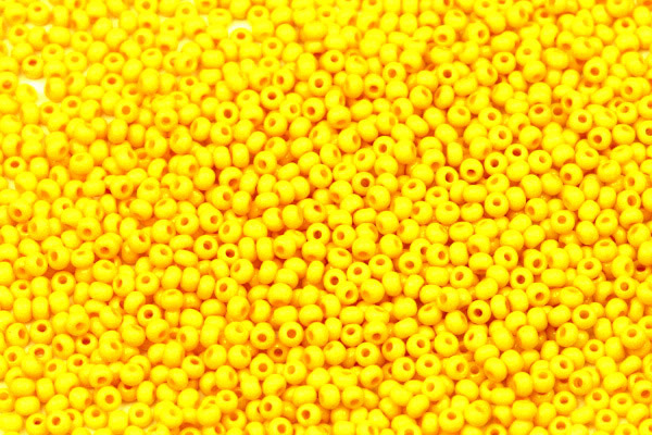 PRECIOSA rokajl 10/0 (2,2 - 2,4 mm) RH, bal. 50 g - sytá žlutá (slunečnice)