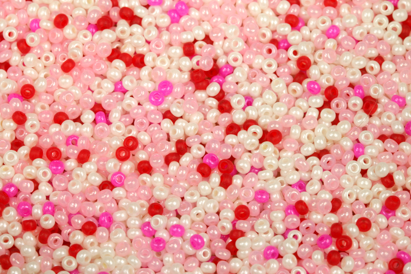 PRECIOSA rokajl MIX 10/0 (2,2 - 2,4 mm) RH, bal. 50 g - bílo-růžový mix