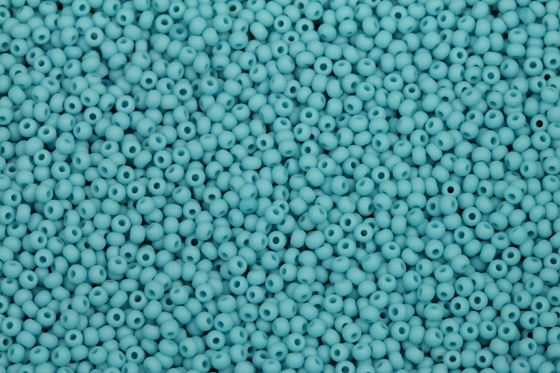 PRECIOSA rokajl 11/0 (2,0 - 2,2 mm) RH, bal. 50 g - sytá tyrkysově zelenomodrá, matná
