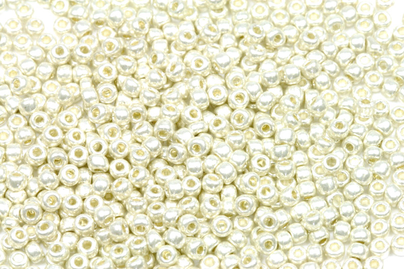 TOP PRECIOSA rokajl 8/0 (2,8 - 3,2 mm) RH, bal. 50 g - terra metalická béžová (18503)