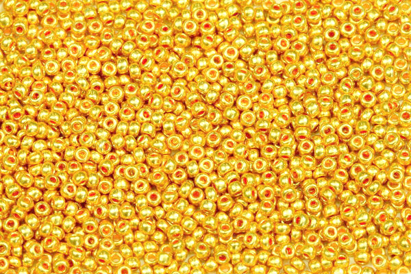 TOP PRECIOSA rokajl 11/0 (2,0 - 2,2 mm) RH, bal. 50 g - terra metalická zlatooranž (18581)