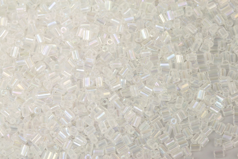 PRECIOSA BuglesHex-RH, čípky 1" (2,3 mm), bal. 50 g - krystal, rainbow