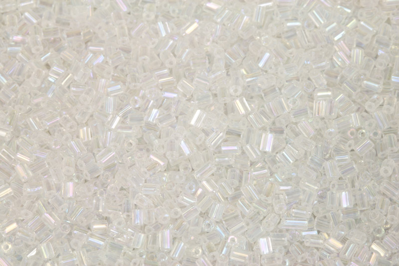 PRECIOSA BuglesHex-RH, čípky 1" (2,3 mm), bal. 50 g - krystal, rainbow