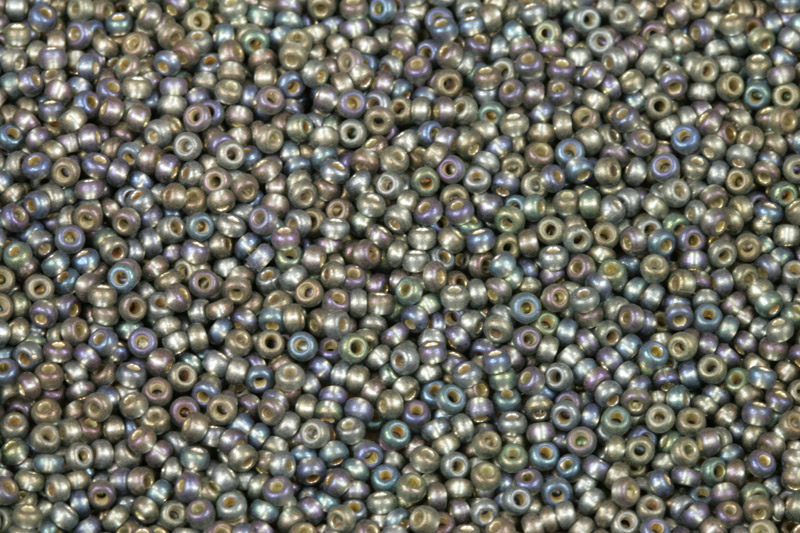 PRECIOSA rokajl 10/0 (2,2 - 2,4 mm) RH, bal. 50 g - transp. šedá, rainbow, SL, matná