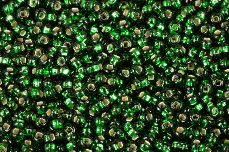 PRECIOSA rokajl 8/0 (2,8 - 3,2 mm) SH, bal. 50 g - transp. tmavě zelená chrysolit, SL